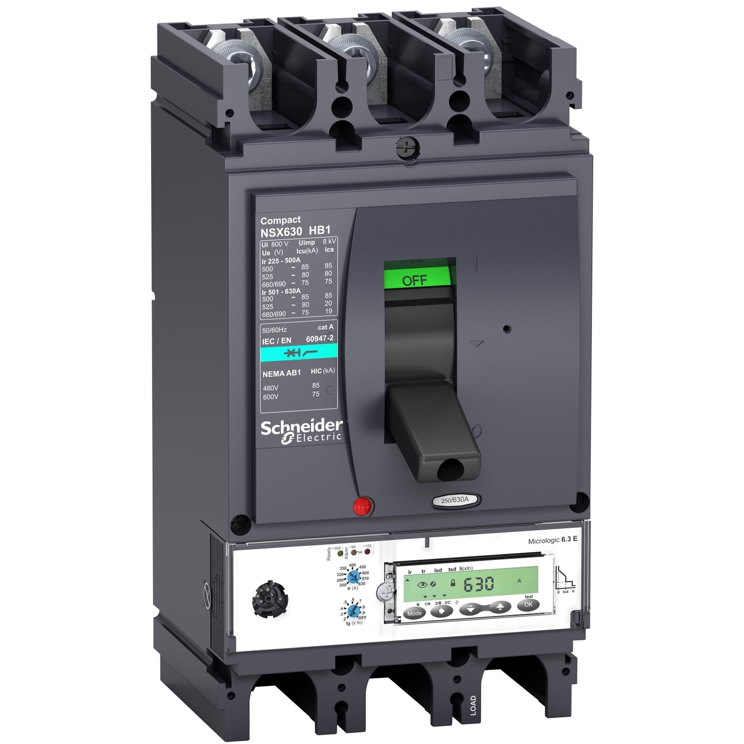 Intreruptor Auto Compact Nsx400Hb1 - Micrologic 6.3 E - 400 A - 3 Poli 3D Schneider LV433628 