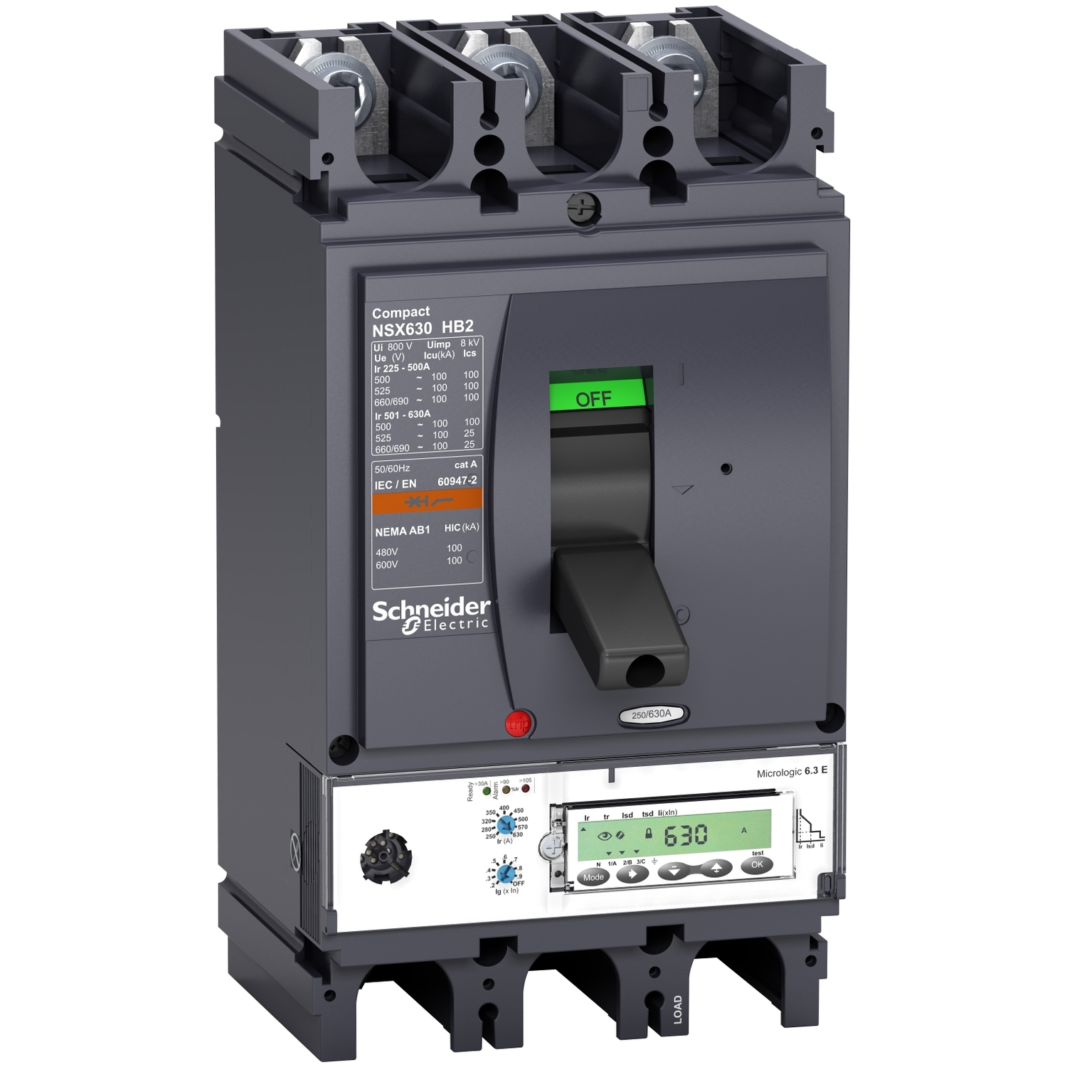 Intreruptor Auto Compact Nsx400Hb2 - Micrologic 6.3 E - 400 A - 3 Poli 3D Schneider LV433648 