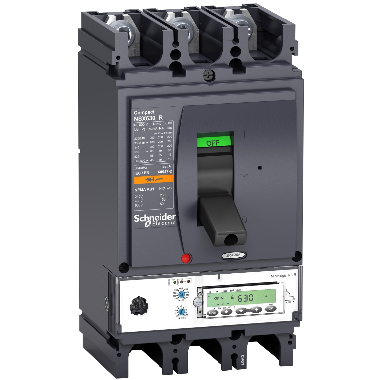 Intreruptor Auto Compact Nsx400R - Micrologic 6.3 E - 400 A - 3 Poli 3D Schneider LV433608 