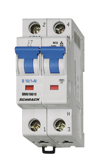 Intrerupator, automat, bipolar, 1p+n, schrack, curba, b, 10a, 6ka, schrack, bm618610--