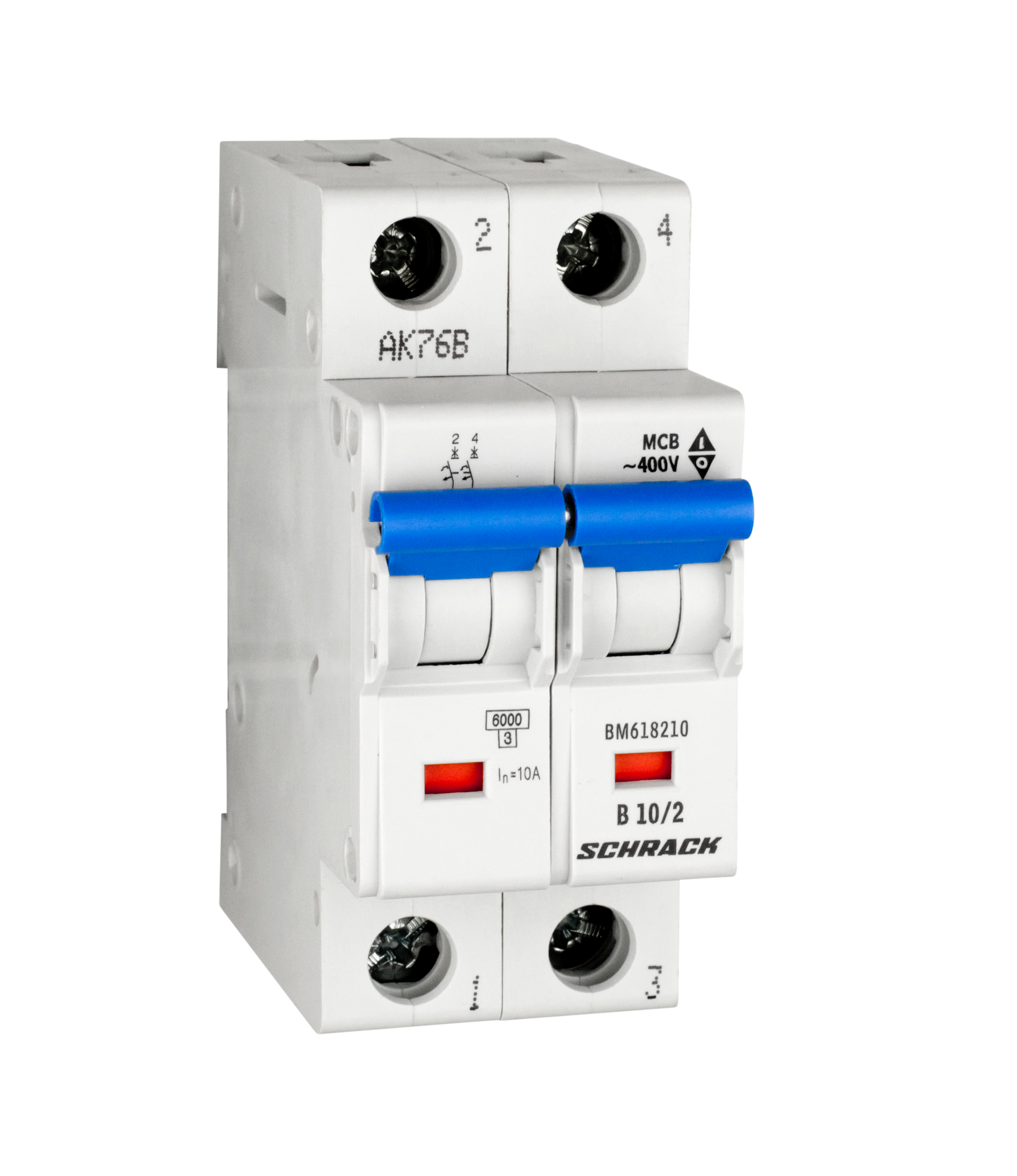 Intrerupator, Automat, Bipolar, 2P, Schrack, Curba, B, 10A, 6kA, Schrack, BM618210--