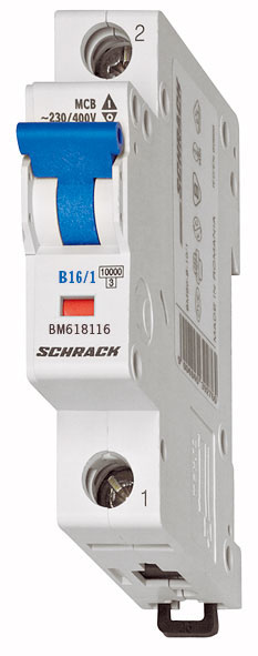 Intrerupator, Automat, Monopolar, 1P, Schrack, Curba, B, 16A, 6kA, Schrack, BM618116-- 