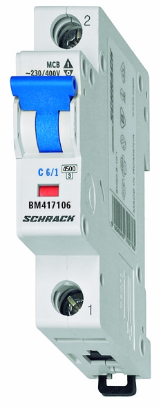 Intrerupator, automat, monopolar, 1p, schrack, curba, b, 6a, 4.5ka, schrack, bm418106--