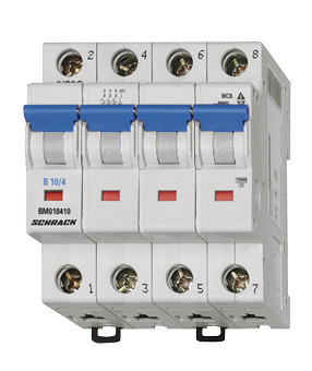 Intrerupator, automat, tetrapolar, 4p, schrack, curba, b, 6a, 6ka, schrack, bm618406--