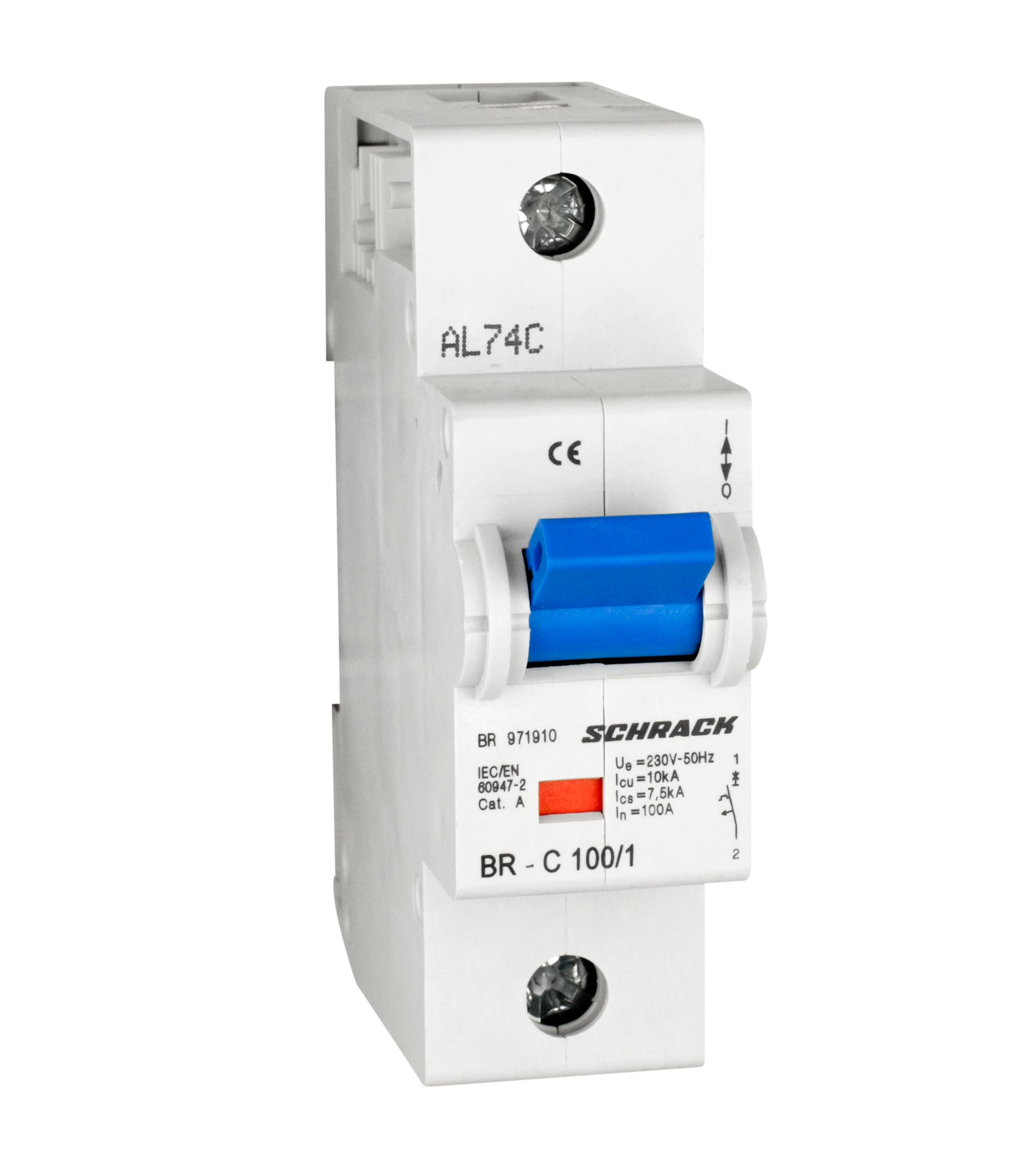 Intrerupator, automat, monopolar, 1p, schrack, curba, c, 100a, 10ka, schrack, br971910--