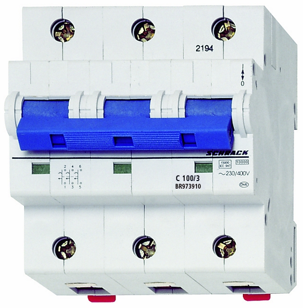 Intrerupator, Automat, Tripolar, 3P, Schrack, Curba, C, 100A, 10kA, Schrack, BR973910--