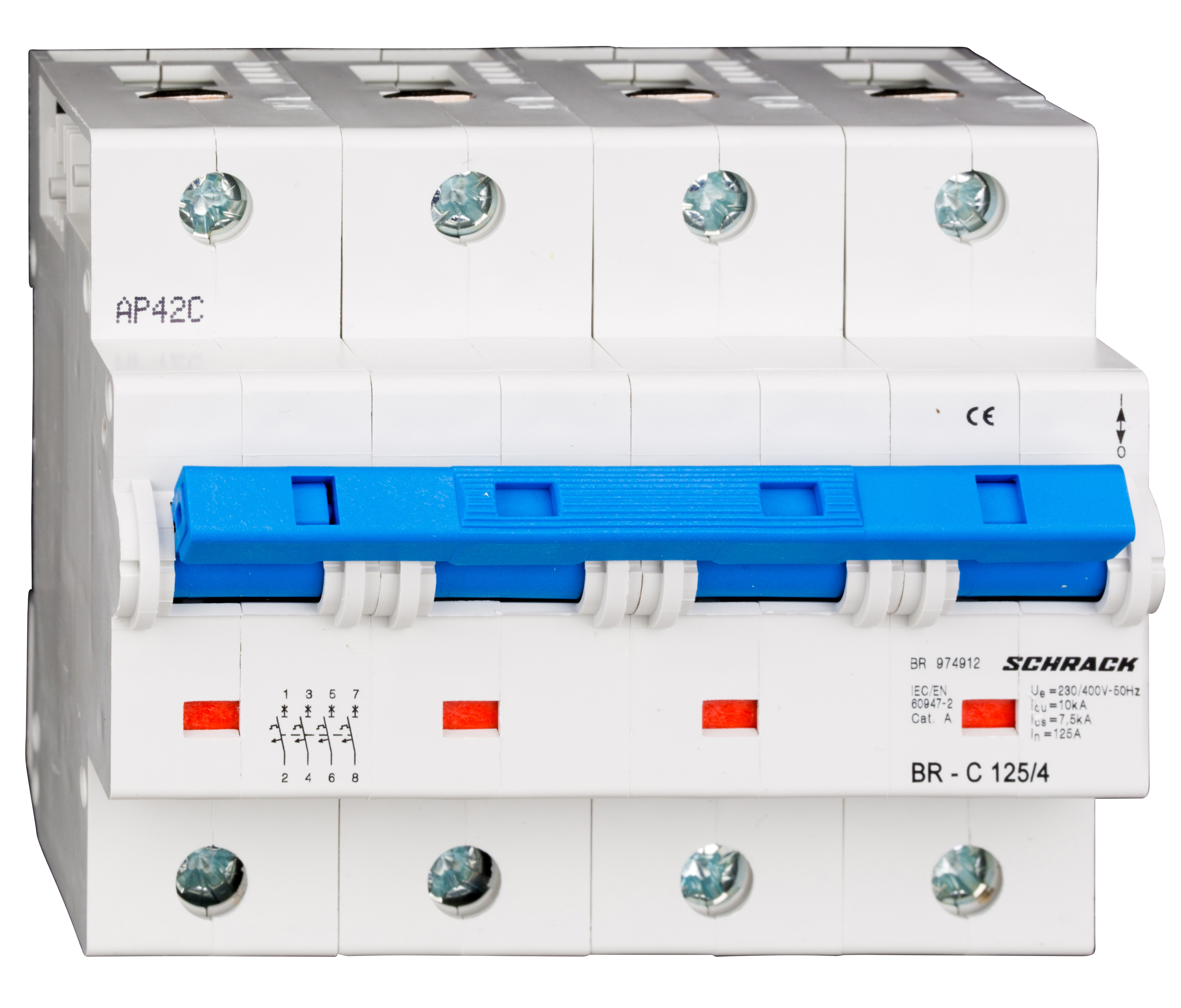 Intrerupator Automat Tetrapolar 4P Schrack Curba C 125A 10kA Schrack BR974912--