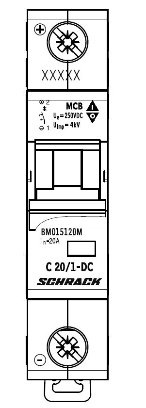 Intrerupator, automat, monopolar, 1p, schrack, curba, c, 20a, curent continuu, schrack, bm015120me