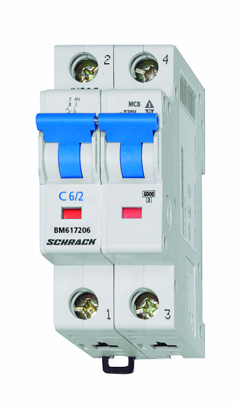 Intrerupator Automat Bipolar 2P Schrack Curba C 4A 6kA Schrack BM617204--