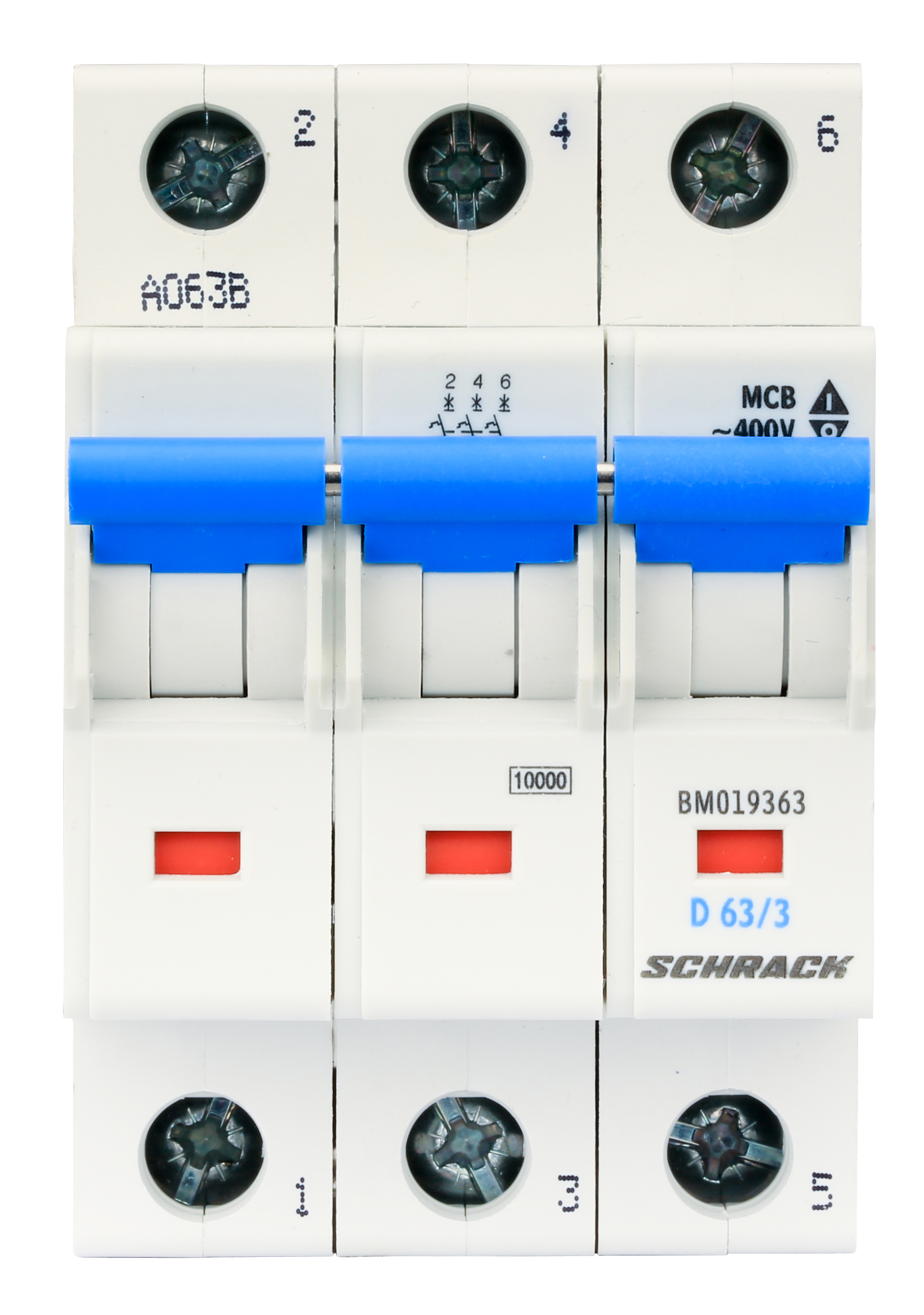 Intrerupator, automat, tripolar, 3p, schrack, curba, d, 63a, 10ka, schrack, bm019363--