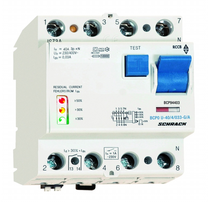 Intrerupator, diferential, schrack, priori, tip a, tetrapolar, 4p, curba g, vsf, 40a, 30ma, 10ka