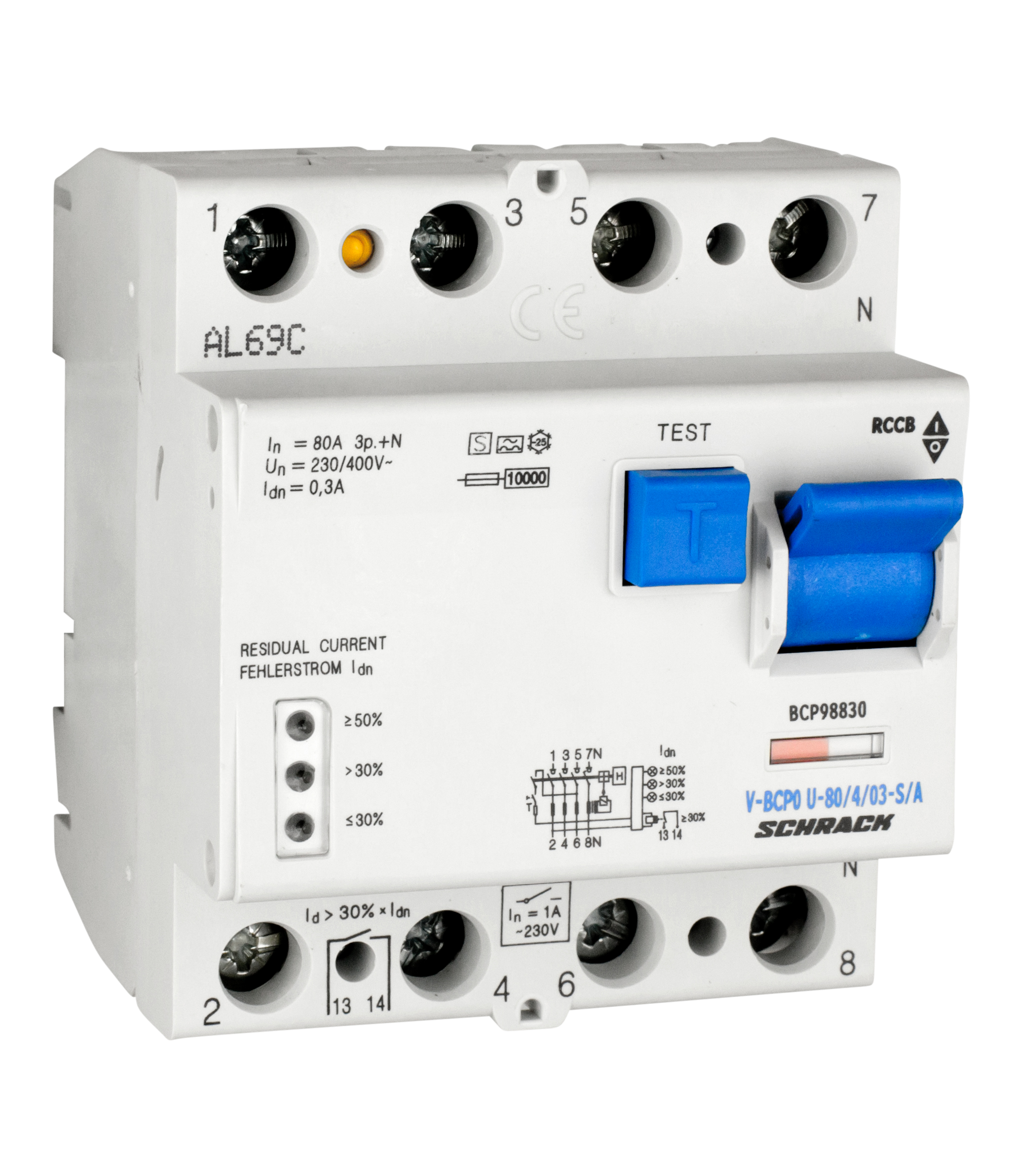 Intrerupator, diferential, schrack, priori, tip a, tetrapolar, 4p, curba s, vsf, 80a, 300ma, 10ka