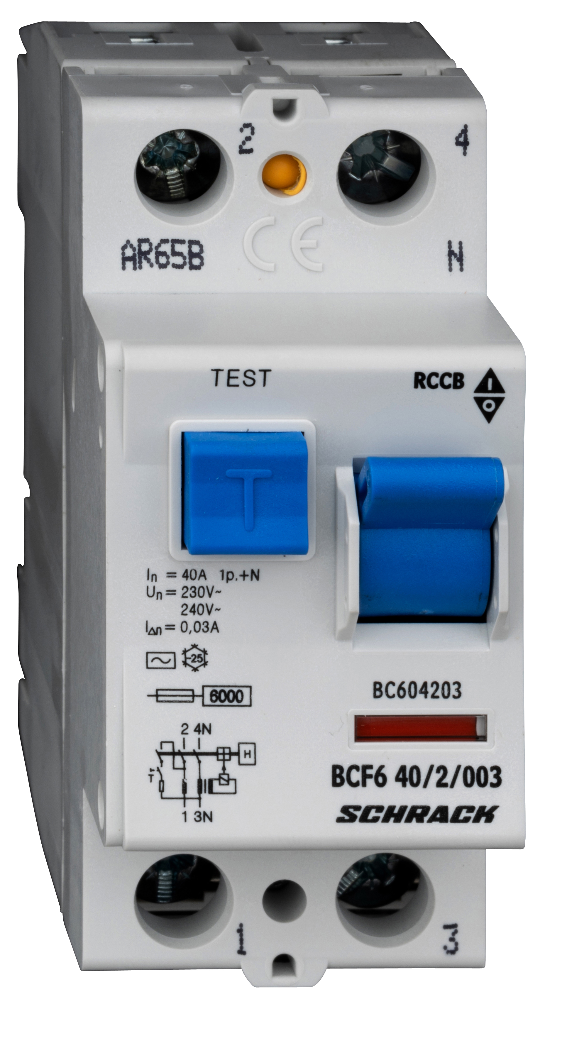 Intrerupator, diferential, schrack, tip ac, bipolar, 2p, 40a, 30ma, 10ka