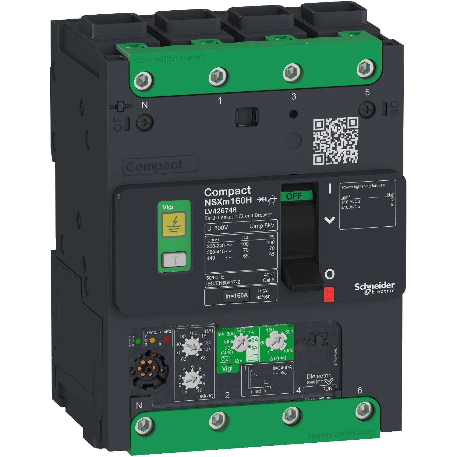 Intreruptor NSXm VIGI 4P 160A 16kA EL1 Schneider LV426708