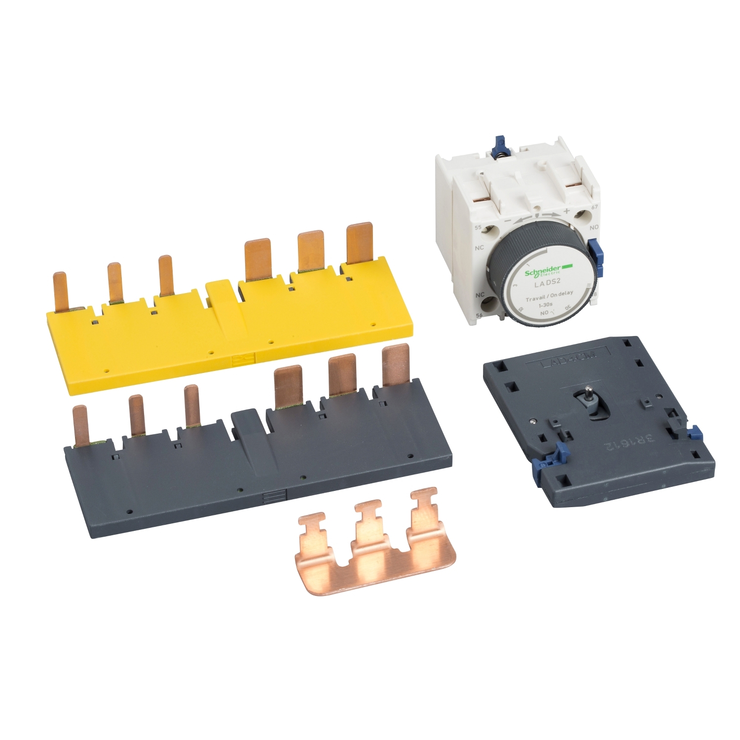 Kit pentru asamblarea starterelor stea-triunghi pentru 3 x contactori LC1D40A-D80A cu bloc de întârziere Schneider LAD9SD3