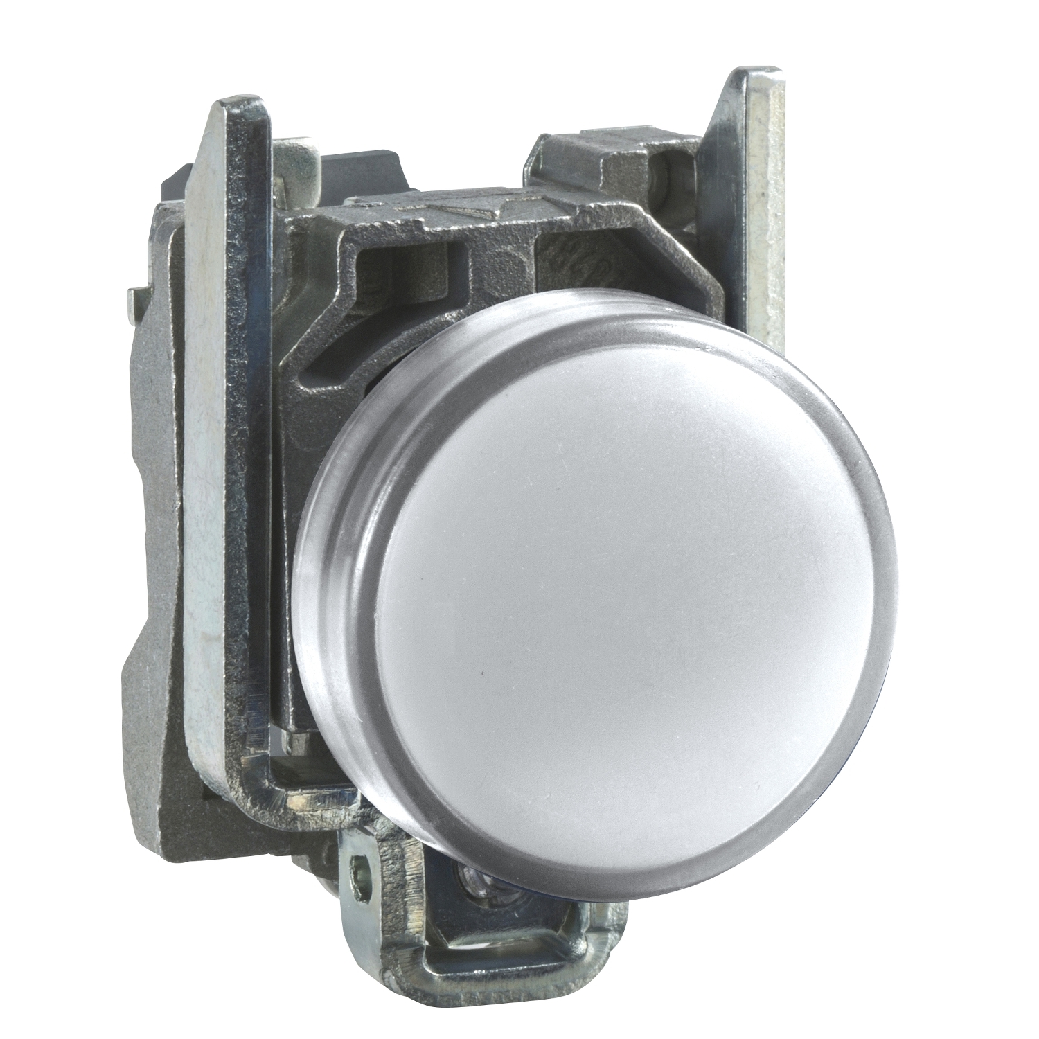 Lampa pilot complet alba Ø22 lentile netede cu LED integral 24V, Schneider, XB4BVB1 