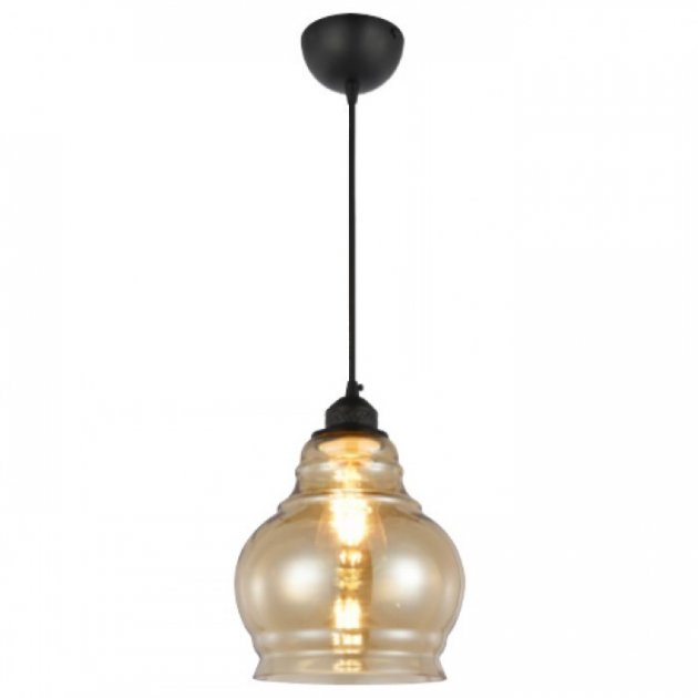 Pendul, Horoz, Rondo, Sticla, Amber, 1M, 1XE27, Max 60W, , 021-018-0001