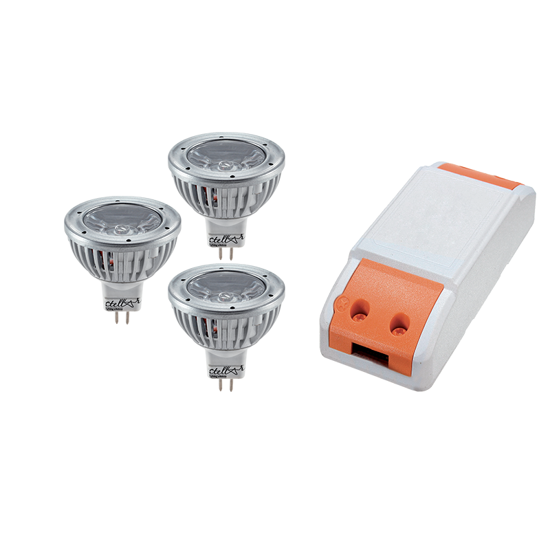 LED Driver, 12W+ 3X LED1 3W 2700K MR16, Elmark, 99SET3LED235 