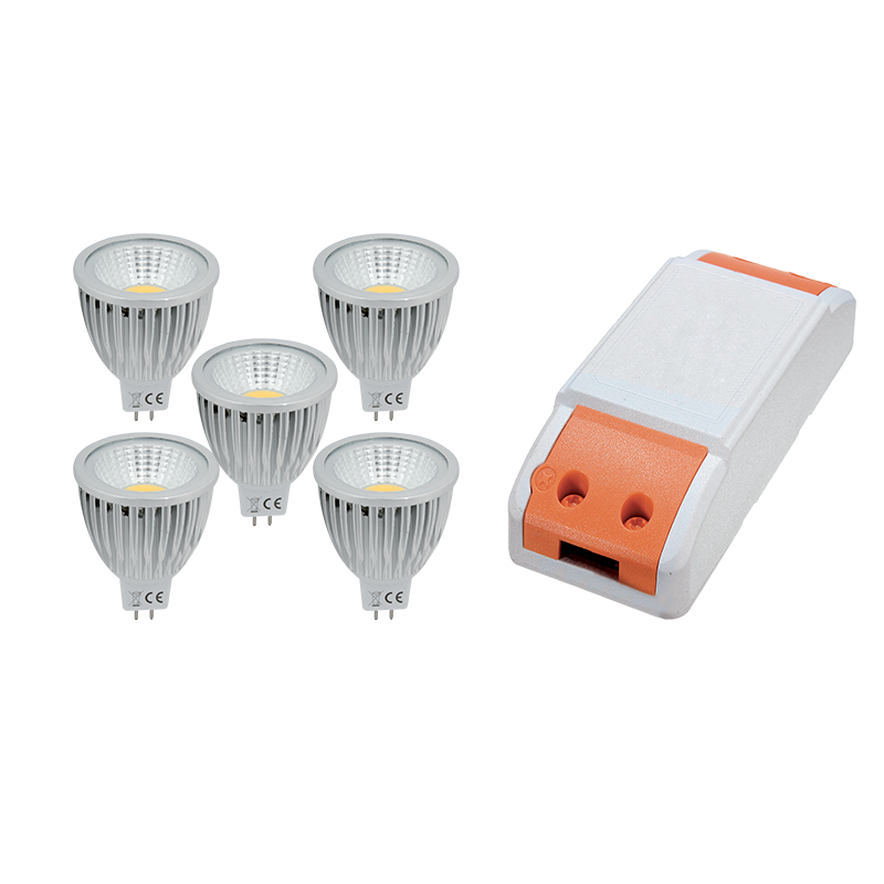 LED Driver, 36W+ 5X LED3 5W 4000K MR16, Elmark, 99SET5LED572