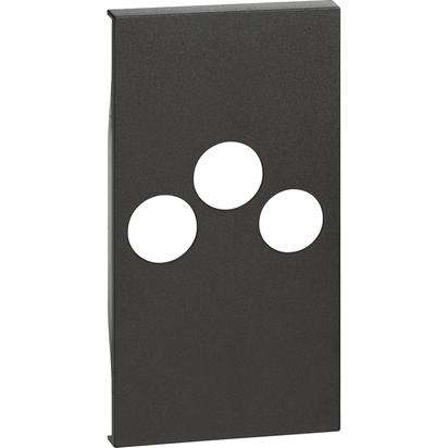 Placa Bticino Living Now 3 iesiri 2M TV-R-SAT Negru KG26M2