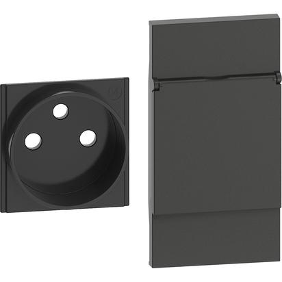 Placa Bticino Living Now priza FR/BE capac 2M Negru KG55P