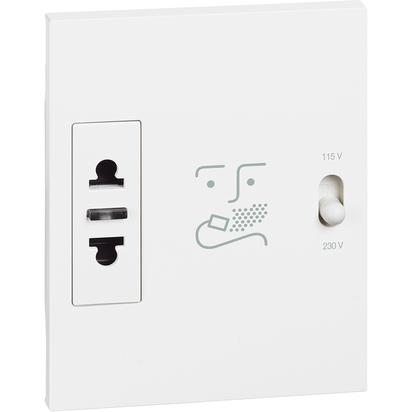 Priza aparat de ras Bticino Living Now 230V Alb KW4177