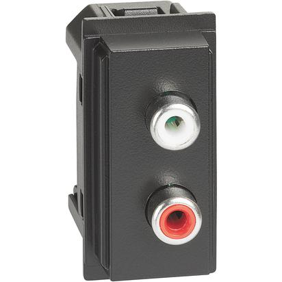 Priza dubla RCA Bticino Living Now 1M Negru KG4269R
