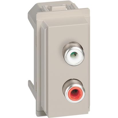 Priza dubla RCA Bticino Living Now 1M Nisip KM4269R