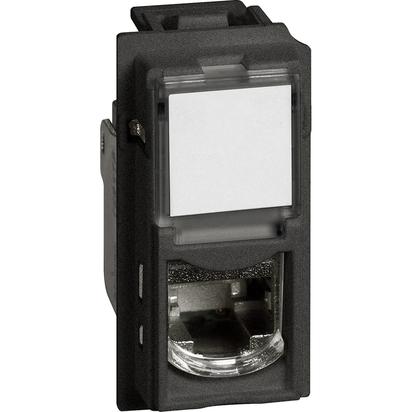 Priza date Bticino Living Now RJ45 1M f UTP cat6 Neagra KG4279C6