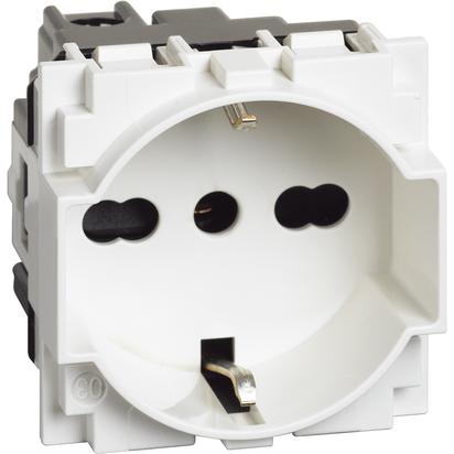 Priza schuko Bticino Living Now standard German-Italian 10/16A Alb KW4140A16