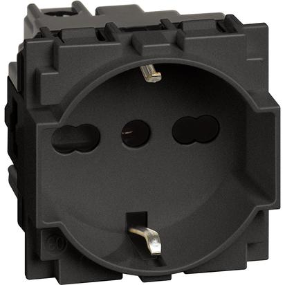 Priza schuko Bticino Living Now standard German/Italian 10/16A Negru KG4140A16