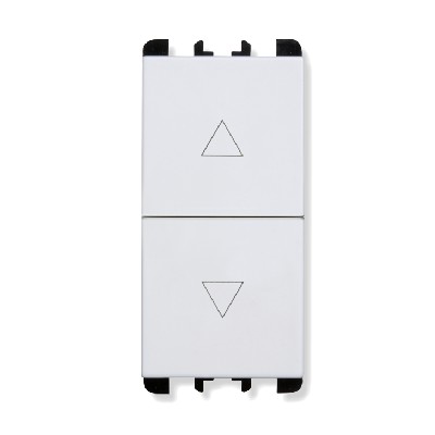 Buton - nea dublu cu revenire cu interblocare 1P NO 10A Alb