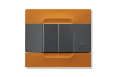 Rama decorativa nea - Kadra monocrom 2 mod tecnopolimero (plastic) seria Antracit Portocaliu San Francisco