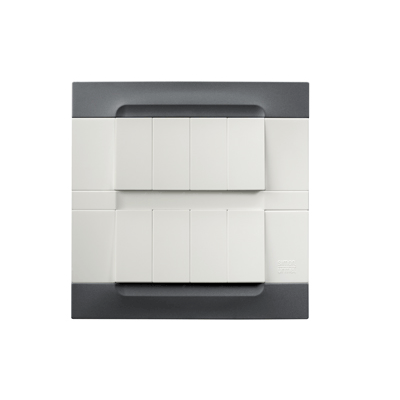 Rama decorativa nea - Kadra monocrom 4+4 mod tecnopolimero (plastic) seria Alb Negru Auckland