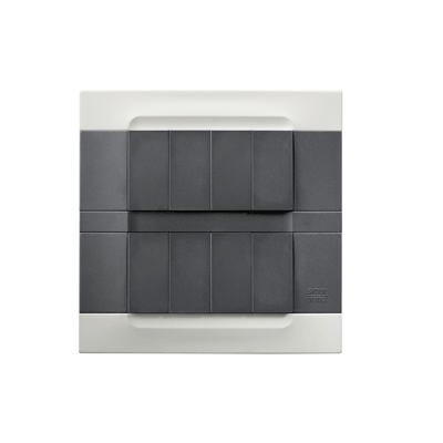 Rama decorativa nea - Kadra monocrom 4+4 mod tecnopolimero (plastic) seria Antracit Alb Helsinki