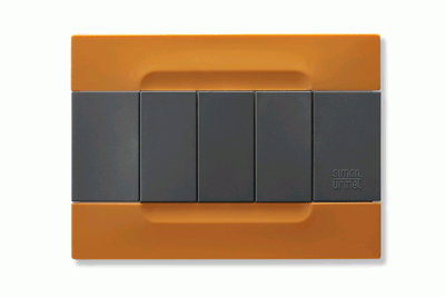 Rama decorativa nea - Kadra monocrom 3 mod tecnopolimero (plastic) seria Antracit Portocaliu San Francisco