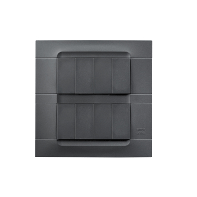 Rama decorativa nea - Kadra monocrom 4+4 mod tecnopolimero (plastic) seria Antracit Negru Auckland