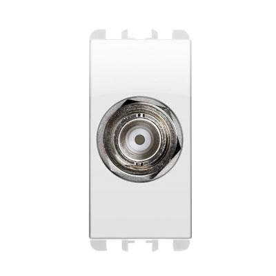 Priza coaxiala - nea BNC pentru cablu sertizat RG59 (75 Ohm) a crimpare 1 mod,Alb Glaciar