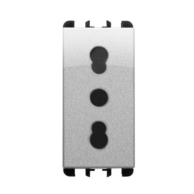 Priza derivatie - nea 2P+T 16A-250V P11-P17 1 mod Aluminiu