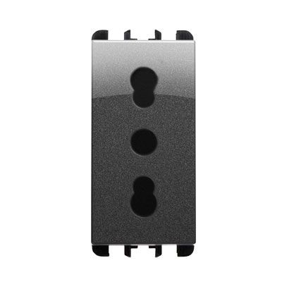 Priza derivatie - nea 2P+T 16A-250V P11-P17 1 mod culoare Otel inchis SU10303AC