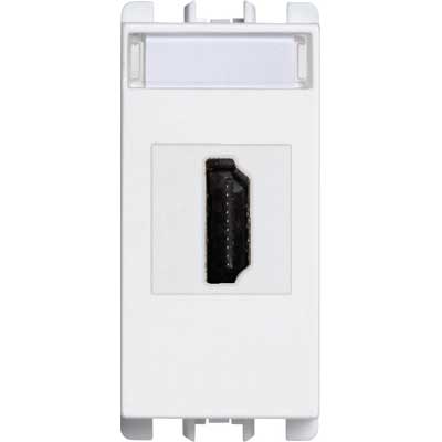 Priza HDMI - nea  cu un adaptor 19 pini F/F 1 modul,Alb