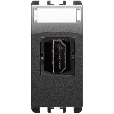 Priza HDMI - nea cu un adaptor 19 pini F/F 1 modul culoare Otel inchis