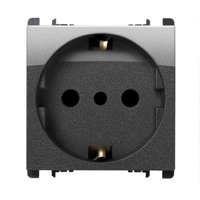Priza P30 - nea 2P+T 16A-250V 2 mod Antracit Metalizat