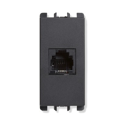 Priza telefon RJ11- nea 6/4 contacte 1 mod antracit