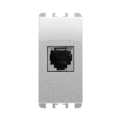 Priza telefonica - nea RJ11 6/4 1 mod Aluminiu