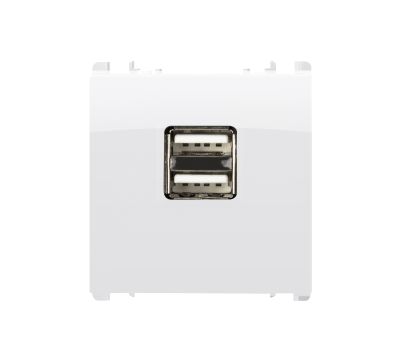 Priza USB - nea 5V 1.2A 2 porturi USB 2 mod.,Alb Glaciar