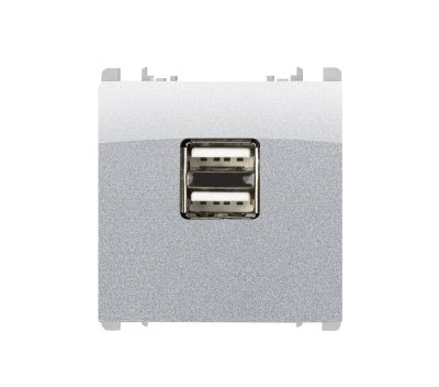Priza USB - nea 5V 1.2A 2 porturi USB 2 mod. Aluminiu