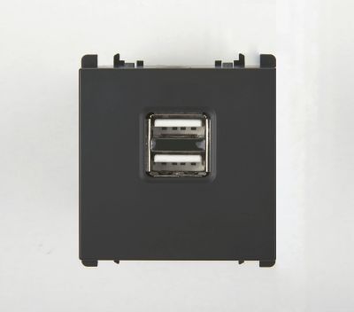 Priza USB - nea 5V 1.2A 2 porturi USB 2 mod. Antracit