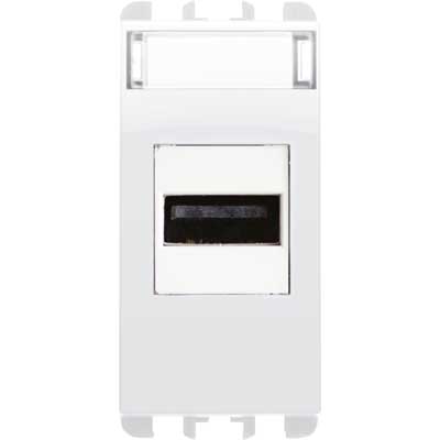 Priza USB - nea cu prindere cu suruburi 1 modul,Alb Glaciar