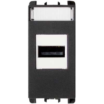 Priza USB - nea cu prindere cu suruburi 1 modul Antracit